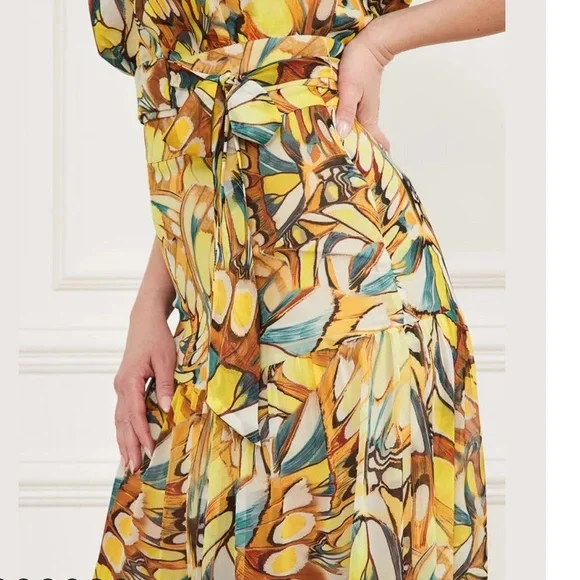 Marciano Ruffle Multicolour Maxi Skirt - Size XS - Picture 4 of 10